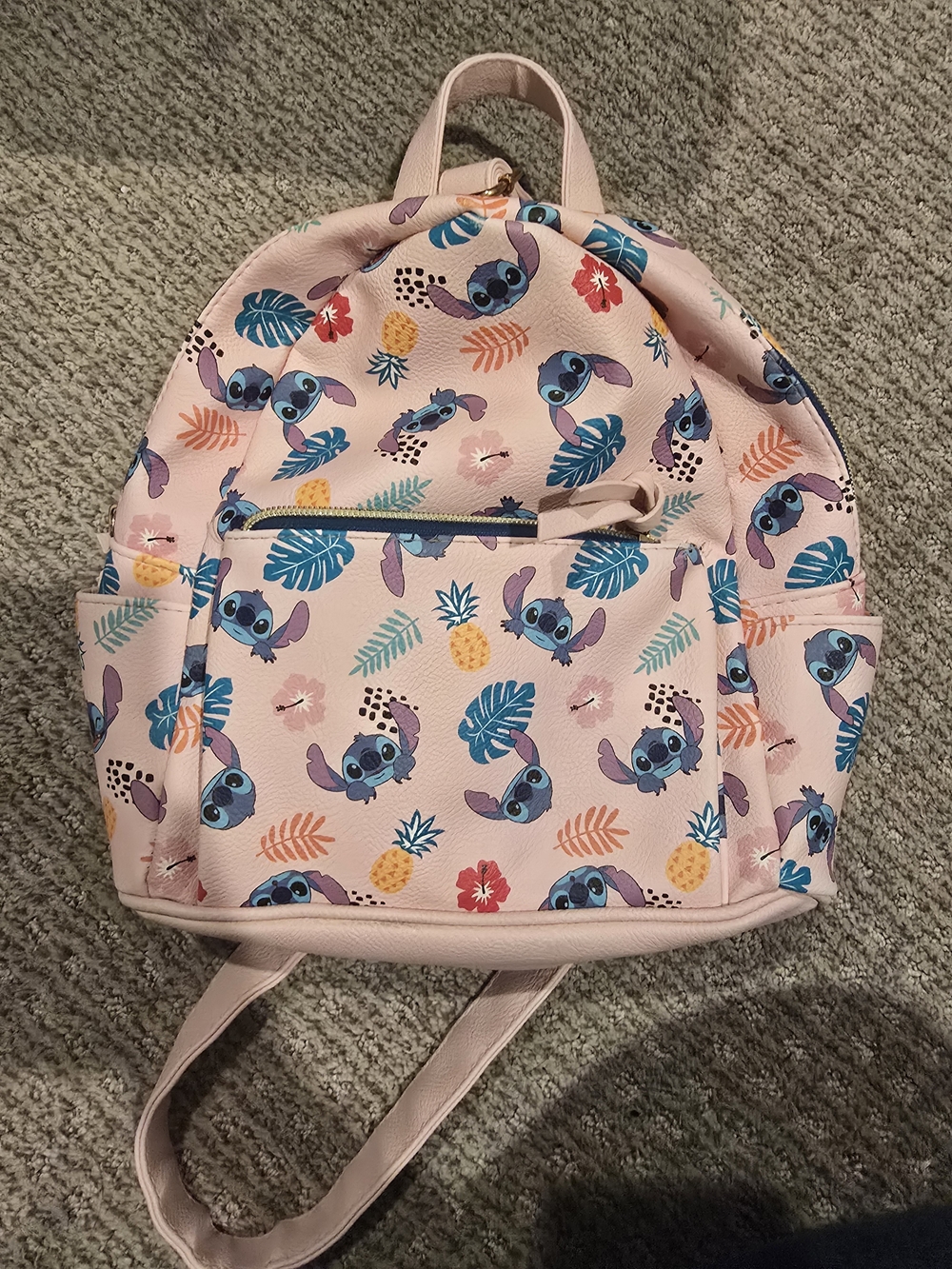 LILO AND STITCH Danielle Nicole Pink Mini Backpack with Blue Stitch Print